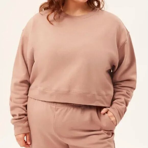 Girlfriend Collective 50/50 Birch Sweatshirt Crewneck Pullover Lounge sporty - Picture 4 of 14